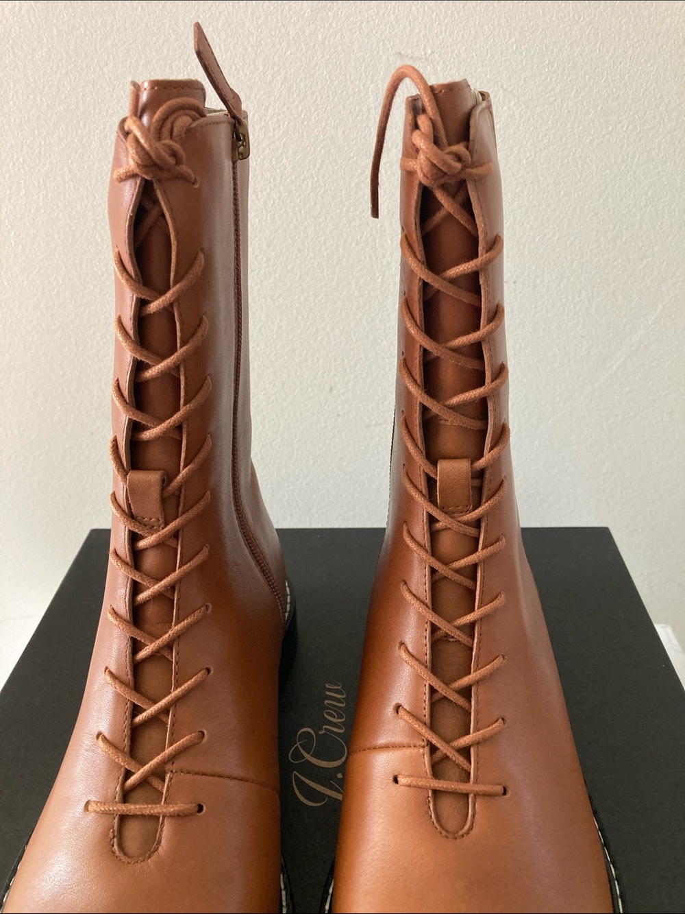 JCrew Gwen lug sole leather lace up boots - Picture 5 of 8